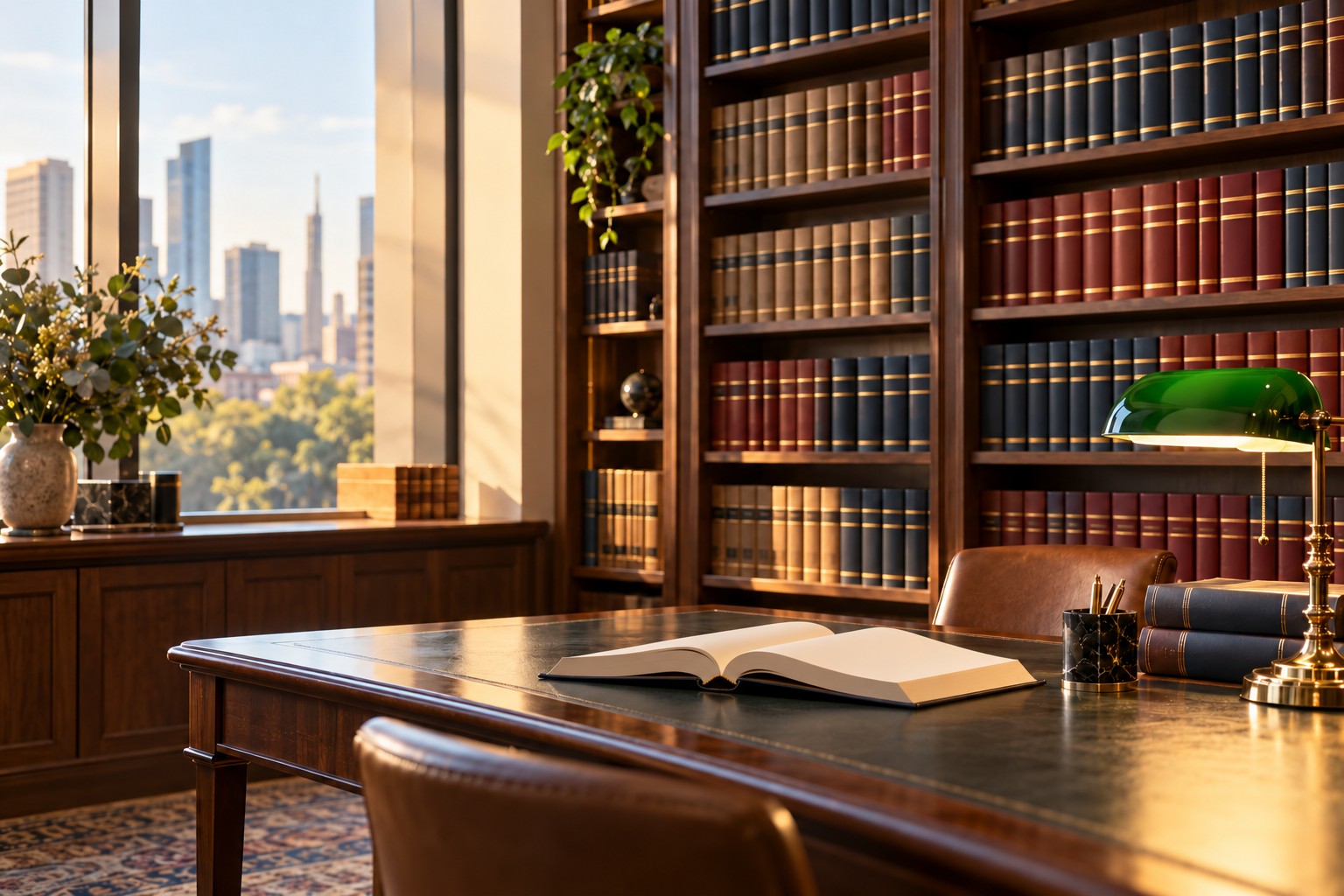 Law books in the firm library
